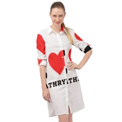 I Love Kathryn Long Sleeve Mini Shirt Dress by ilovewhateva