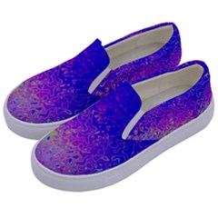 Psychedelic Retrovintage Colorful Kids  Canvas Slip Ons by Semog4