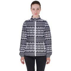 Tribal Zentangle Line Pattern Women s High Neck Windbreaker by Semog4