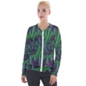 Fractal Floral Background Planetary Velvet Zip Up Jacket View1