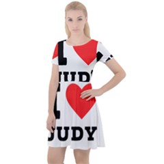 I Love Judy Cap Sleeve Velour Dress  by ilovewhateva