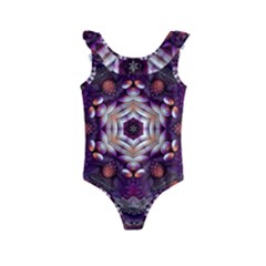 Rosette Kaleidoscope Mosaic Abstract Background Art Kids  Frill Swimsuit by Jancukart