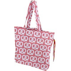 Chic Pretzel Illustrations Pattern Drawstring Tote Bag by GardenOfOphir