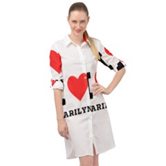 I Love Marilyn Long Sleeve Mini Shirt Dress by ilovewhateva