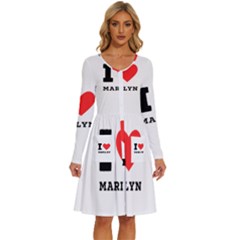 I Love Marilyn Long Sleeve Dress With Pocket by ilovewhateva