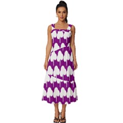 Tree Illustration Gifts Square Neckline Tiered Midi Dress by GardenOfOphir