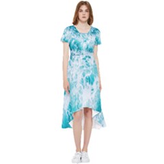 Tropical Blue Ocean Wave High Low Boho Dress by Jack14