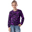 Telegram Pattern Art Patterns Kids  Long Sleeve Tee with Frill  View1