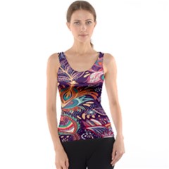 Ornamental Patterns Abstract Flower Pattern Purple Tank Top by Jancukart