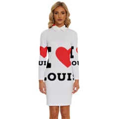 I Love Louis Long Sleeve Shirt Collar Bodycon Dress by ilovewhateva