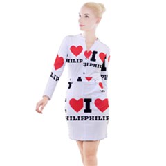 I Love Philip Button Long Sleeve Dress by ilovewhateva