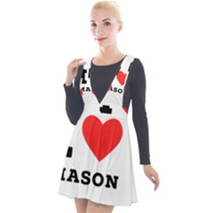 I Love Mason Plunge Pinafore Velour Dress by ilovewhateva