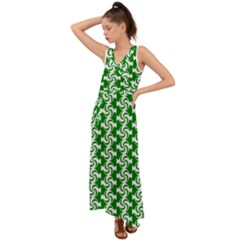 Candy Illustration Pattern V-neck Chiffon Maxi Dress by GardenOfOphir