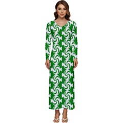 Candy Illustration Pattern Long Sleeve Longline Maxi Dress by GardenOfOphir