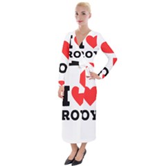 I Love Roy Velvet Maxi Wrap Dress by ilovewhateva