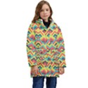 Trendy Chic Modern Chevron Pattern Kid s Hooded Longline Puffer Jacket View1