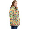 Trendy Chic Modern Chevron Pattern Kid s Hooded Longline Puffer Jacket View2