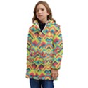 Trendy Chic Modern Chevron Pattern Kid s Hooded Longline Puffer Jacket View3