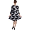 Ladybug Vector Geometric Tile Pattern Quarter Sleeve Ruffle Waist Dress View2