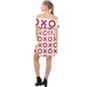 Pattern Xoxo Red White Love Off Shoulder Chiffon Dress View2