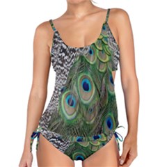 Peacock Bird Feather Colourful Tankini Set by Jancukart