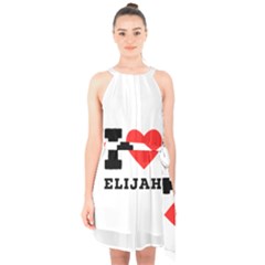 I Love Elijah Halter Collar Waist Tie Chiffon Dress by ilovewhateva