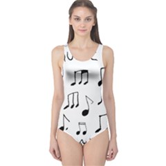 Music Is The Answer Phrase Concept Graphic One Piece Swimsuit by dflcprintsclothing