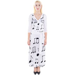 Music Is The Answer Phrase Concept Graphic Quarter Sleeve Wrap Maxi Dress by dflcprintsclothing