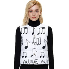 Music Is The Answer Phrase Concept Graphic Women s Short Button Up Puffer Vest by dflcprintsclothing