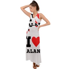 I Love Alan V-neck Chiffon Maxi Dress by ilovewhateva