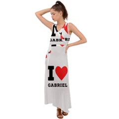 I Love Gabriel V-neck Chiffon Maxi Dress by ilovewhateva