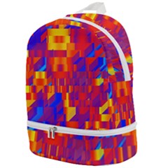 Geometric Pattern Fluorescent Colorful Zip Bottom Backpack by Jancukart