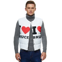 I Love Bruce Men s Short Button Up Puffer Vest	 by ilovewhateva