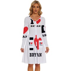 I Love Bryan Long Sleeve Dress With Pocket by ilovewhateva