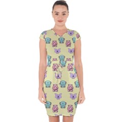 Animals-17 Capsleeve Drawstring Dress  by nateshop