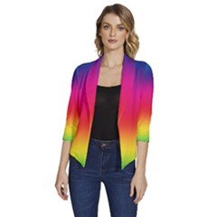 Spectrum Women s Draped Front 3/4 Sleeve Shawl Collar Jacket by nateshop