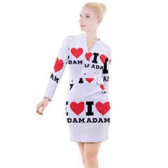 I Love Adam  Button Long Sleeve Dress by ilovewhateva