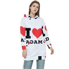 I Love Adam  Women s Long Oversized Pullover Hoodie by ilovewhateva