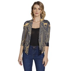 Circuit Women s Draped Front 3/4 Sleeve Shawl Collar Jacket by nateshop