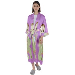 Happy 02 Maxi Satin Kimono by nateshop