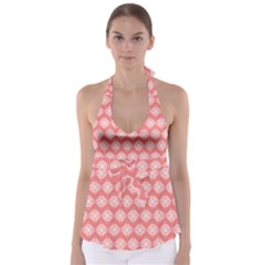 Abstract Knot Geometric Tile Pattern Babydoll Tankini Top by GardenOfOphir