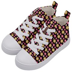 Cute Floral Pattern Kids  Mid-top Canvas Sneakers by GardenOfOphir