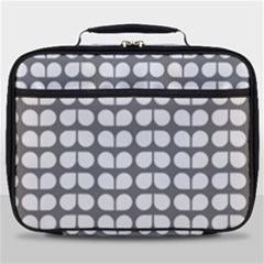 Gray And White Leaf Pattern Full Print Lunch Bag by GardenOfOphir