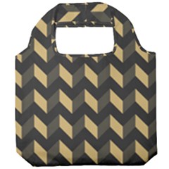 Modern Retro Chevron Patchwork Pattern Foldable Grocery Recycle Bag by GardenOfOphir