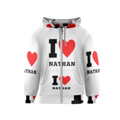 I Love Nathan Kids  Zipper Hoodie by ilovewhateva