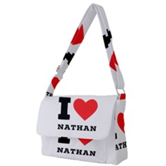 I Love Nathan Full Print Messenger Bag (l) by ilovewhateva