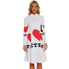 I Love Peter Long Sleeve Shirt Collar A-line Dress by ilovewhateva