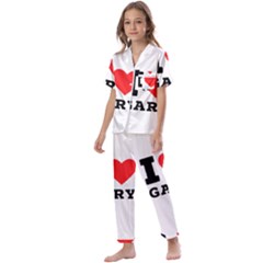 I Love Gary Kids  Satin Short Sleeve Pajamas Set by ilovewhateva