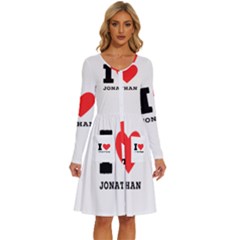 I Love Jonathan Long Sleeve Dress With Pocket by ilovewhateva