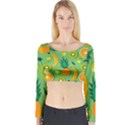 Fruit Tropical Pattern Design Art Long Sleeve Crop Top View1